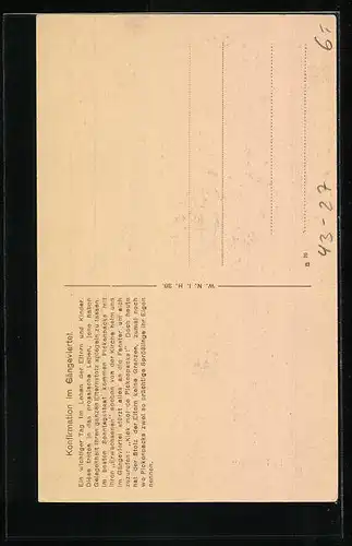 Künstler-AK Alt-Hamburg, Confirmation im Gängeviertel