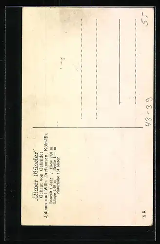 AK Köln, Gebrüder Dreikausen mit ihrem Modell des Ulmer Münsters