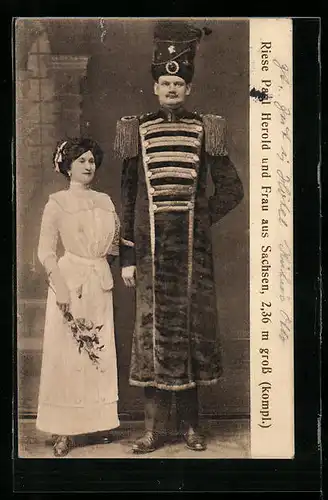 AK Riese Paul Herold und Frau aus Sachsen