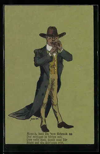 AK Herr mit zu langem Gehrock