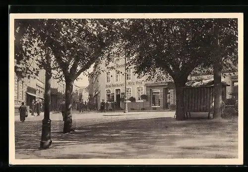 AK Siegburg, Obere Marktecke mit Hotel Reichenstein