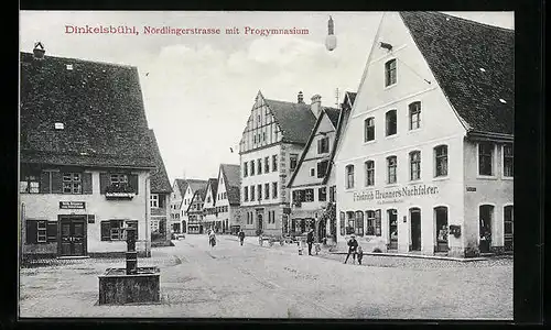 AK Dinkelsbühl, Nördlingerstrasse mit Progymnasium