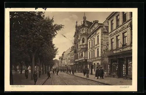 AK Siegburg, Strassenpartie am Markt