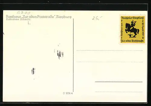 AK Siegburg, Rasthaus Zur alten Poststrasse, Innenansicht