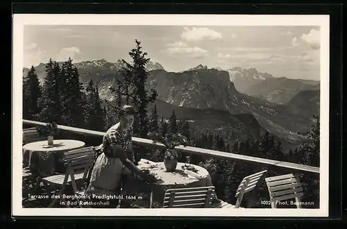 AK Bad Reichenhall, Terrasse des Berghotel's Predigtstuhl