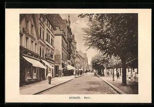 AK Siegburg, Strassenpartie am Markt