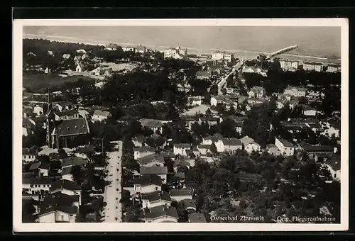 AK Zinnowitz, Ortsansicht vom Flugzeug aus