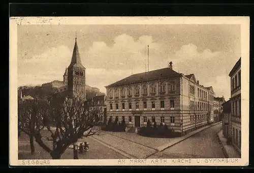 AK Siegburg, Kath. Kirche u. Gymnasium am Markt