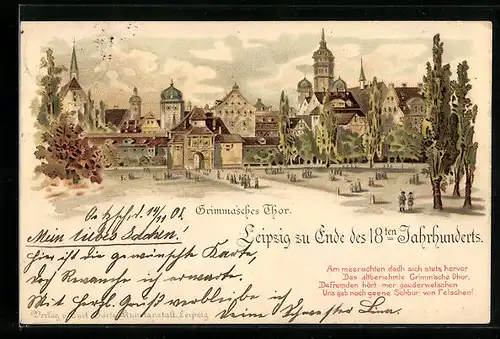 Lithographie Leipzig, Grimma`sches Thor