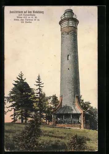 AK Kindelsberg /Kreuztal, Aussichtsturm mit Kaiserlinde