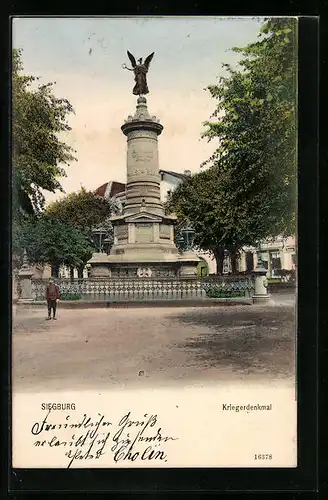 AK Siegburg, am Kriegerdenkmal