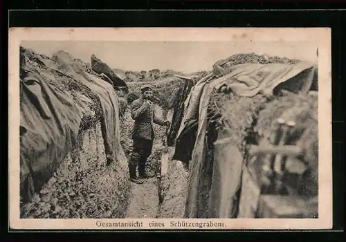 AK Gesamtansicht eines Schützengrabens