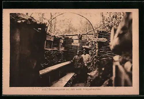 AK Soldaten im Schützengraben auf dem westl. Kriegsschauplatz