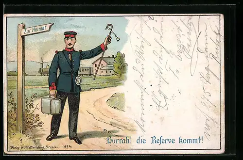 Künstler-AK Hurrah! Die Reserve kommt!