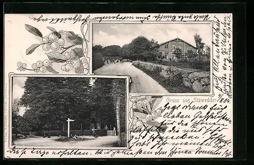 AK Stawedder, Strassenpartie mit Anwohnern