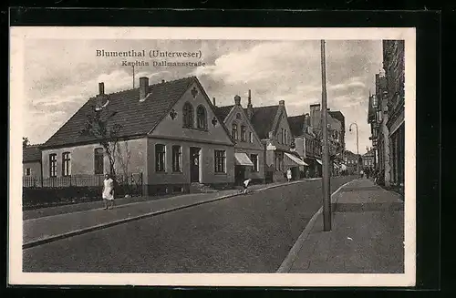 AK Blumenthal / Unterweser, Häuser an der Kapitän Dallmannstrasse