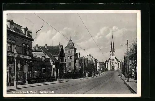 AK Gonsenheim b. Mainz, Blick in die Kaiserstrasse