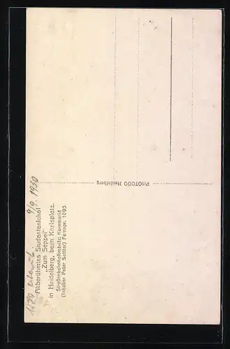 AK Heidelberg /Karlsplatz, Studentengasthaus Zum Seppel