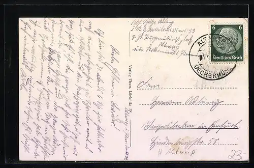 AK Altwarp i. Pom., Villa im Ort