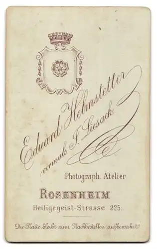 Fotografie Eduard Helmstetter, Rosenheim, Heiligegeist-Str. 225, Junge Dame im Kleid mit Kragenbrosche