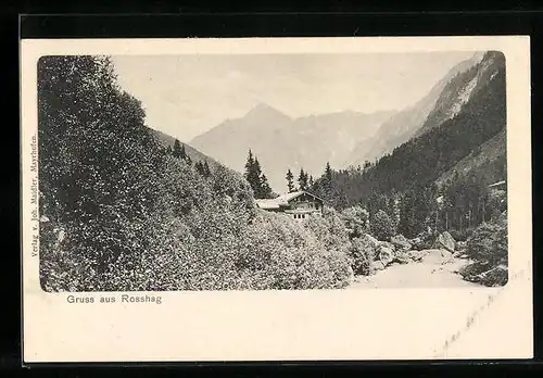 AK Rosshag, Blick auf ein Haus in idyllischer Lage