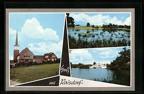 AK Raisdorf b. Kiel, Partie an der Kirche und am Wasser