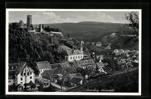 AK Stromberg /Hunsrück, Ortsansicht mit Wald