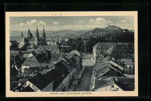 AK Fulda, Gesamtansicht vom Pfarrturm aus gesehen