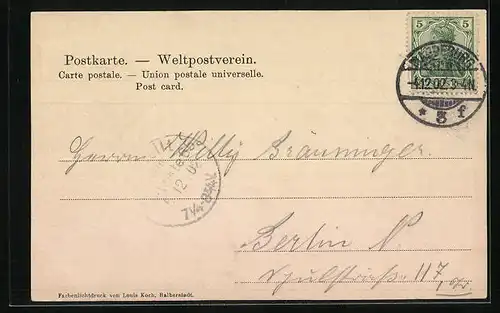 AK Magdeburg, Luisengarten mit Denkmal