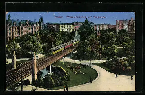 AK Berlin-Schöneberg, Nollendorfplatz mit Hochbahn