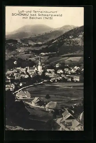 AK Schönau /Bad. Schwarzwald, Ortsansicht mit Umgebung