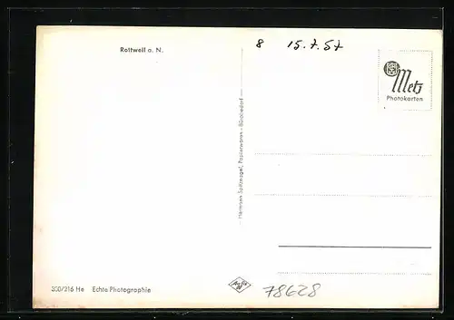 AK Rottweil, Strassenpartie mit Kirche