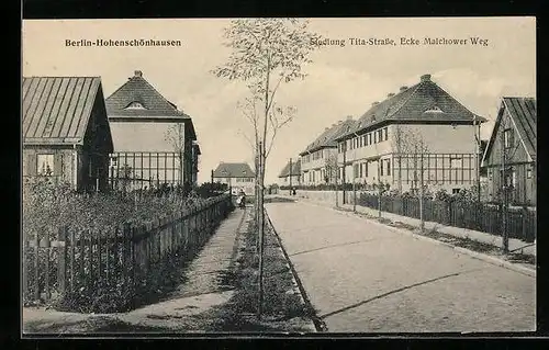 AK Berlin-Hohenschönhausen, Siedlung Tita-Strasse Ecke Malchower Weg