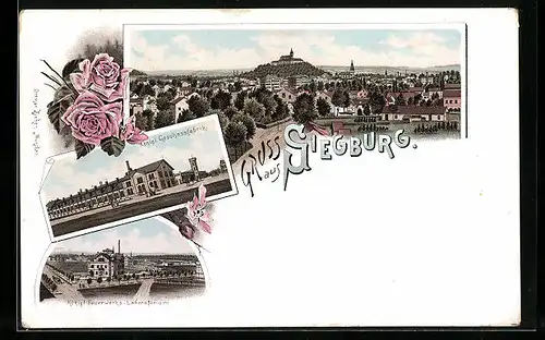 Lithographie Siegburg, Kgl. Geschossfabrik, Kgl. Feuerwerks-Laboratorium