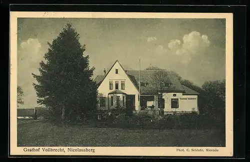 AK Nicolausberg, Gasthof Vollbrecht, Gebäudeansicht