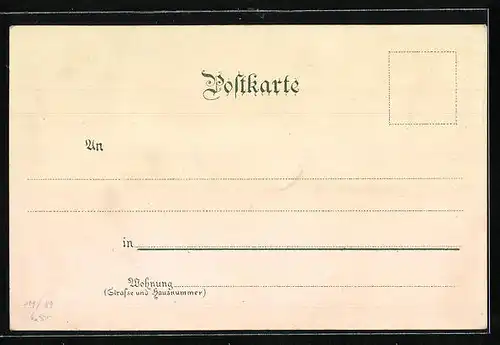 Lithographie Helgoland, Fahrt n. d. Dünen, Gesamtansicht der Insel