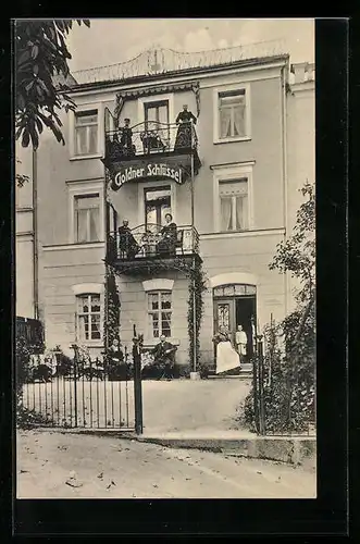 AK Bad-Elster, Hotel Goldner Schlüssel von Robert Müller