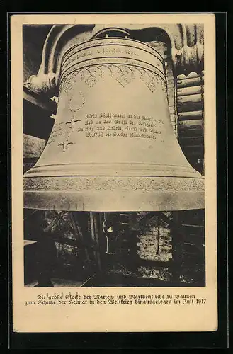 AK Bautzen, die grosse Glocke der Marien- und Marthenkirche