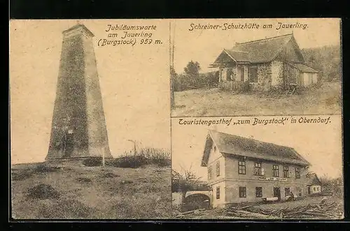 AK Oberndorf, Schreiner-Schutzhütte am Jauerling, Jubiläumswarte