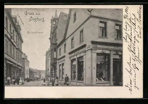 AK Siegburg, Blick in die Mühlenstrasse