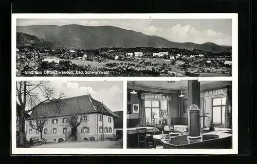 AK Ottoschwanden /Schwarzwald, Ortsansicht, Gasthaus z. Freihof