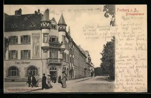 AK Freiburg i. B., Dreisamstrasse, Gasthaus Zum Zähringer
