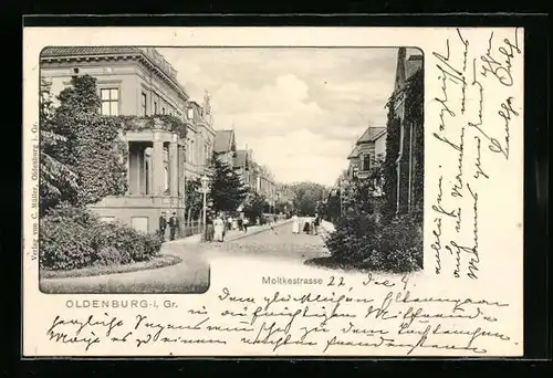 AK Oldenburg i. Gr., Blick in die Moltkestrasse