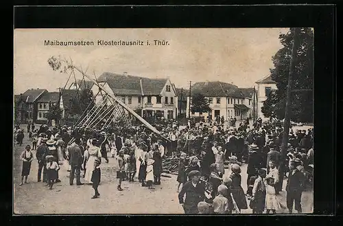 AK Klosterlausnitz, Maibaumsetzen beim Volksfest