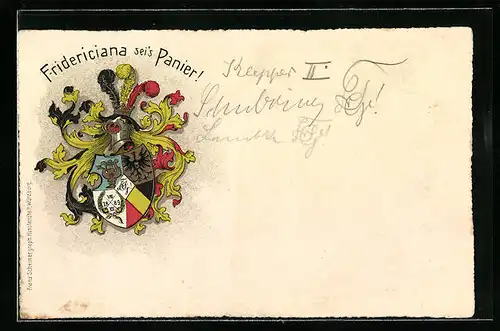 AK Marburg, Fridericiana sei`s Panier, Studentenwappen