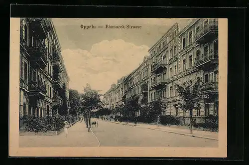 AK Oppeln, Blick in die Bismarck-Strasse