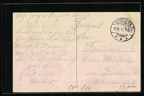 AK Insterburg, Partie in der Albrechtstrasse