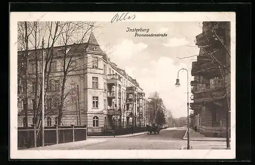 AK Insterburg, Blick in die Promenadenstrasse