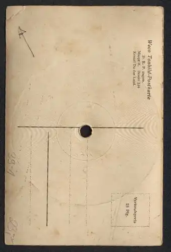 Schallplatten-AK Weco Tonbild-Postkarte, Lied Kennst du das Land, Mädchen mit Saiteninstrument