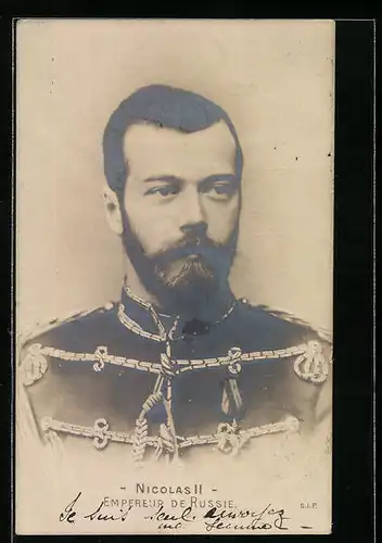 AK Portrait Nicolas II von Russland